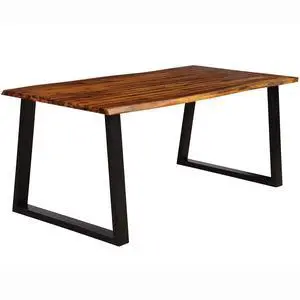 Rectangular Acacia Wood Dining Table Rustic Indoor & Outdoor Furniture (Rustic Brown&Black) Rectangular Acacia Wood Dining Table Rustic Indoor & Outdoor Furniture (Rustic Brown&Black)