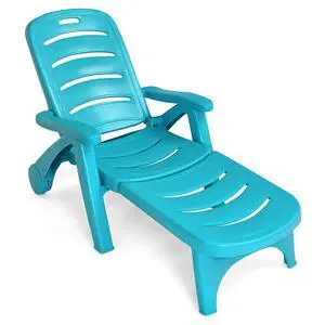 Patio Chaise Lounge Recliner on Wheels, Folding Deck Chair with Armrests, 5 Adjustable Positions for Poolside, Yard, Garden Rolling Outdoor Lounger Sunbathing Beach Chair(1, Turquoise) Patio Chaise Lounge Recliner on Wheels, Folding Deck Chair with Armrests, 5 Adjustable Positions for Poolside, Yard, Garden Rolling Outdoor Lounger Sunbathing Beach Chair(1, Turquoise)