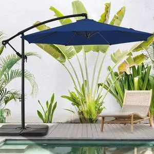 BANYAN 10 FT Patio Offset Umbrella Outdoor Cantilever Umbrella Hanging Umbrellas, 24 Month Fade Resistance & Water-repellent UV Protection Solution-dyed Fabric Canopy with Infinite Tilt, Crank & Cross BANYAN 10 FT Patio Offset Umbrella Outdoor Cantilever Umbrella Hanging Umbrellas, 24 Month Fade Resistance & Water-repellent UV Protection Solution-dyed Fabric Canopy with Infinite Tilt, Crank & Cross