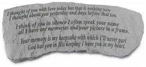 Kay Berry Stone Bench- I Thought of You with Love Kay Berry Stone Bench- I Thought of You with Love