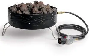 58041 Portable Campfire Outdoor Propane Heater Compact Fire Pit with Lava Rocks for Camping, Tailgating, and Patios, Black 58041 Portable Campfire Outdoor Propane Heater Compact Fire Pit with Lava Rocks for Camping, Tailgating, and Patios, Black