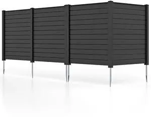 Outdoor Privacy Fence Screen - PVC Decorative Garden Fence Vinyl Fence Panels W/3 Cuspidal Stakes, Trash Enclosure 48" W x 48" H Air Conditioner Fence for Garden Yard Patio Lawn (2, Black) Outdoor Privacy Fence Screen - PVC Decorative Garden Fence Vinyl Fence Panels W/3 Cuspidal Stakes, Trash Enclosure 48" W x 48" H Air Conditioner Fence for Garden Yard Patio Lawn (2, Black)