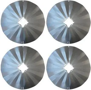 Set of 4 Erva Post Mounted Squirrel Baffles, 23.25" Dia. Steel Wrap-Around Guards for 4x4 Posts, Durable Squirrel Deflectors with Wavy Design, Protect Bird Feeders & Nesting Boxes from Pests Set of 4 Erva Post Mounted Squirrel Baffles, 23.25" Dia. Steel Wrap-Around Guards for 4x4 Posts, Durable Squirrel Deflectors with Wavy Design, Protect Bird Feeders & Nesting Boxes from Pests