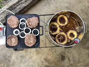 Dual Burner Cooker - High Pressure, Dual 14 in Surfaces - 36 in - Steel Dual Burner Cooker - High Pressure, Dual 14 in Surfaces - 36 in - Steel