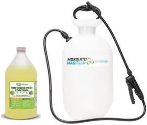 1 Gallon Liquid Concentrate with a 2 Gallon Pump Up Sprayer - User-Friendly - Ideal for Yards, Lawns, Patios - Kills Mosquitoes, Fleas, Fire Ants - Includes 6 Natural Essential Oils 1 Gallon Liquid Concentrate with a 2 Gallon Pump Up Sprayer - User-Friendly - Ideal for Yards, Lawns, Patios - Kills Mosquitoes, Fleas, Fire Ants - Includes 6 Natural Essential Oils