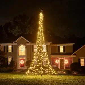 Flagpole LED Christmas Tree - Outdoor Christmas Decorations - Warm White - 900 LED Tree - 20ft - Suitable for Existing Flagpoles Flagpole LED Christmas Tree - Outdoor Christmas Decorations - Warm White - 900 LED Tree - 20ft - Suitable for Existing Flagpoles