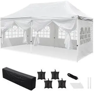 10X20ft Tents for Parties Pop Up Canopy with Sidewalls Wedding Tent for Outdoor Backyard Party Heavy Duty Ez Up Canopy Walls with Windows Waterproof 10X20ft Tents for Parties Pop Up Canopy with Sidewalls Wedding Tent for Outdoor Backyard Party Heavy Duty Ez Up Canopy Walls with Windows Waterproof
