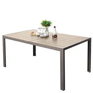 Patio Dining Table for 6 Outdoor Patio Table 59" x 35" Weather-Resistant Rectangular Table for Deck, Garden, Backyard Patio Dining Table for 6 Outdoor Patio Table 59" x 35" Weather-Resistant Rectangular Table for Deck, Garden, Backyard