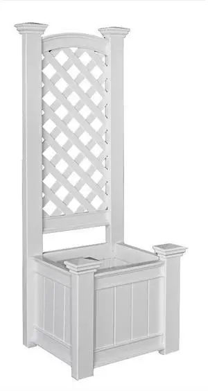 Kensington 23"W x 20"L Vinyl Planter Box with Trellis Kensington 23"W x 20"L Vinyl Planter Box with Trellis