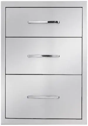 Outdoor Kitchen Drawer 14" W x 21" H x 21" D Stainless Steel BBQ Drawer with Exquisite Handle Three-Opening Drawer for Embedded Installation Outdoor Kitchen Drawer 14" W x 21" H x 21" D Stainless Steel BBQ Drawer with Exquisite Handle Three-Opening Drawer for Embedded Installation