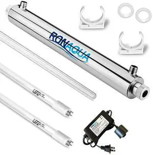 Ultraviolet Light Water Purifier Whole House UV Sterilizer 25W, 6 GPM with 1 Replacement Bulb | Compatible with HQUA-OWS-6, Boeray SSE-006, KOOTANS SDE-025 Ultraviolet Light Water Purifier Whole House UV Sterilizer 25W, 6 GPM with 1 Replacement Bulb | Compatible with HQUA-OWS-6, Boeray SSE-006, KOOTANS SDE-025