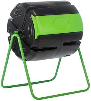 HOTFROG Roto Single Chamber Batch Tumbling Composter - Outdoor Rotating Garden Compost Bin (HF-RM4000) Black & Green (37-Gallon) HOTFROG Roto Single Chamber Batch Tumbling Composter - Outdoor Rotating Garden Compost Bin (HF-RM4000) Black & Green (37-Gallon)