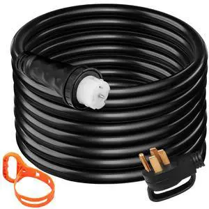 20 FT 50 Amp Generator Cord, STW 6/3 + 8/1 AWG Heavy Duty Extension Cord NEMA 14-50P & SS2-50R & CS6364 Twist Lock, for RV Camper and Generator to House 20 FT 50 Amp Generator Cord, STW 6/3 + 8/1 AWG Heavy Duty Extension Cord NEMA 14-50P & SS2-50R & CS6364 Twist Lock, for RV Camper and Generator to House