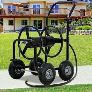 Garden Hose Reel Cart with Wheels, Holds 300-Feet of 5/8-Inch Hose, Heavy Duty Yard Water Planting 4 Wheels Outdoor Garden Lawn Water Truck with Storage Basket,Black Garden Hose Reel Cart with Wheels, Holds 300-Feet of 5/8-Inch Hose, Heavy Duty Yard Water Planting 4 Wheels Outdoor Garden Lawn Water Truck with Storage Basket,Black