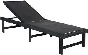 Outdoor Collection Manteca Dark Slate Grey Solid Wood/Dark Grey Texline Fabric Adjustable Chaise Lounge Chair (PAT6708K) Outdoor Collection Manteca Dark Slate Grey Solid Wood/Dark Grey Texline Fabric Adjustable Chaise Lounge Chair (PAT6708K)