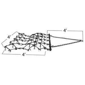 Heavy Duty Drag Harrow 4 FT x 4 FT Leveling Grading Steel Mesh, 3/8in Tines, Tow Behind Agricultural-Style Drag Heavy Duty Drag Harrow 4 FT x 4 FT Leveling Grading Steel Mesh, 3/8in Tines, Tow Behind Agricultural-Style Drag