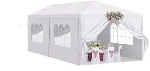 10'x20' Outdoor Party Tent Patio Heavy Duty Gazebo Wedding Canopy Tent Camping Event BBQ with Removable Sidewalls, Sturdy Steel Frame, Waterproof Shelter, Windows (10'x20') 10'x20' Outdoor Party Tent Patio Heavy Duty Gazebo Wedding Canopy Tent Camping Event BBQ with Removable Sidewalls, Sturdy Steel Frame, Waterproof Shelter, Windows (10'x20')