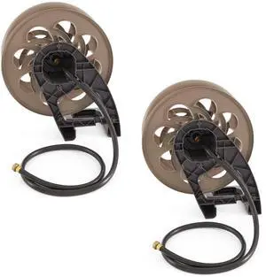 2 Pack CPLSTA125B 125' Wall-Mounted Side Tracker Garden Hose Reel for 5/8" Hose with Guide for Patio or Garden, Dark Taupe 2 Pack CPLSTA125B 125' Wall-Mounted Side Tracker Garden Hose Reel for 5/8" Hose with Guide for Patio or Garden, Dark Taupe