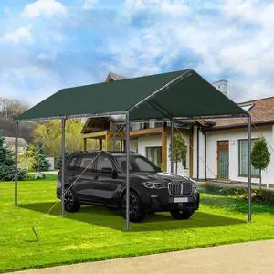 Carport 10x20 Ft Heavy Duty Canopy Steel Canopy Storage Shed,Portable Party Tent,Portable Garage All-Season Tarp for Carport Floor Fixing Green Carport 10x20 Ft Heavy Duty Canopy Steel Canopy Storage Shed,Portable Party Tent,Portable Garage All-Season Tarp for Carport Floor Fixing Green