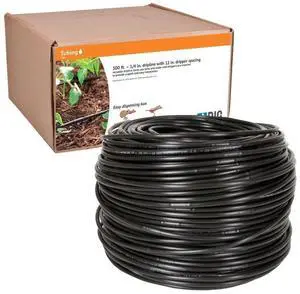 SH512, ¼ 500 MICROLINE Dripline, 12 Dual Outlet Emitter Spacing, UV-Resistant Tubing for Efficient Irrigation | Ideal for Raised Beds | Flexible, Durable, Easy Installation (Black) SH512, ¼ 500 MICROLINE Dripline, 12 Dual Outlet Emitter Spacing, UV-Resistant Tubing for Efficient Irrigation | Ideal for Raised Beds | Flexible, Durable, Easy Installation (Black)