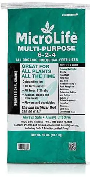 MicroLife Multi-Purpose (6-2-4) Professional Grade Granular Organic Fertilizer for All Plants All the Time, 40 LBS MicroLife Multi-Purpose (6-2-4) Professional Grade Granular Organic Fertilizer for All Plants All the Time, 40 LBS