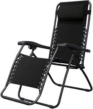 Sports Zero Gravity Outdoor Portable Folding Camping Lawn Deck Patio Pool Recliner Lounge Chair for Adults, Adjustable Headrest, Black Sports Zero Gravity Outdoor Portable Folding Camping Lawn Deck Patio Pool Recliner Lounge Chair for Adults, Adjustable Headrest, Black