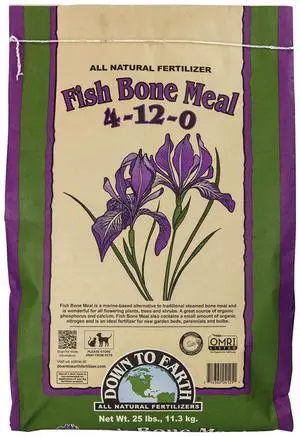 Organic Fish Bone Meal - High Phosphorus Plant Food for Buds, Bulbs, Blooms, Flower Beds 4-12-0, 25 lb Organic Fish Bone Meal - High Phosphorus Plant Food for Buds, Bulbs, Blooms, Flower Beds 4-12-0, 25 lb