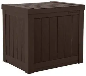 Small Outdoor Storage Box - 22 Gallon Java Resin Outdoor Deck Box, Flat-Lid Bench Seating, Patio Storage Bin Container for Organizing Tools, Cushions for Porch, Deck, Pool, & Garden Small Outdoor Storage Box - 22 Gallon Java Resin Outdoor Deck Box, Flat-Lid Bench Seating, Patio Storage Bin Container for Organizing Tools, Cushions for Porch, Deck, Pool, & Garden