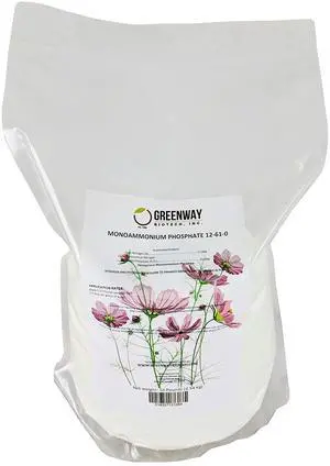 Monoammonium Phosphate Fertilizer 12-61-0 Contains 12% Nitrogen and 61% Phosphorus- The Ultimate Plant Growth and Blooming Enhancer for Hydroponics and Soil Use - 10 Pounds Monoammonium Phosphate Fertilizer 12-61-0 Contains 12% Nitrogen and 61% Phosphorus- The Ultimate Plant Growth and Blooming Enhancer for Hydroponics and Soil Use - 10 Pounds