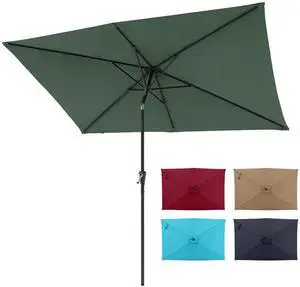 6.6 x 9.8ft Rectangular Patio Umbrella, Outdoor Table Market Umbrella with Push Button Tilt/Crank,Patio Umbrella Rectangular for Backyard, Garden 6.6 x 9.8ft Rectangular Patio Umbrella, Outdoor Table Market Umbrella with Push Button Tilt/Crank,Patio Umbrella Rectangular for Backyard, Garden