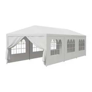 10x30 Party Tent Outdoor Wedding Camping Canopy Heavy Duty Gazebo with Removable Sidewalls, Waterproof Shade Shelter for Backyard, Garden, Patio 10x30 Party Tent Outdoor Wedding Camping Canopy Heavy Duty Gazebo with Removable Sidewalls, Waterproof Shade Shelter for Backyard, Garden, Patio