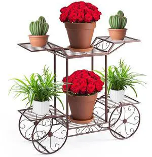 ® Garden Cart Stand & Flower Pot Plant Holder Display Rack, 6 Tiers, Parisian Style - Perfect for Home, Garden, Patio (Bronze) ® Garden Cart Stand & Flower Pot Plant Holder Display Rack, 6 Tiers, Parisian Style - Perfect for Home, Garden, Patio (Bronze)