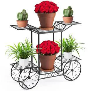 ® Garden Cart Stand & Flower Pot Plant Holder Display Rack, 6 Tiers, Parisian Style - Perfect for Home, Garden, Patio (Black) ® Garden Cart Stand & Flower Pot Plant Holder Display Rack, 6 Tiers, Parisian Style - Perfect for Home, Garden, Patio (Black)