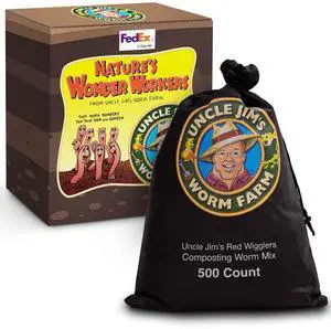 500 Count Red Wiggler Composting Worms Mix for Garden Soil or Fishing | Starter Pack of Compost Worms Improves Soil Structure and Quality for Healthier Gardens 500 Count Red Wiggler Composting Worms Mix for Garden Soil or Fishing | Starter Pack of Compost Worms Improves Soil Structure and Quality for Healthier Gardens