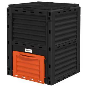 Garden Compost Bin 80 Gallon Outdoor Large Capacity Composter Fast Create Fertile Soil Aerating Box, Easy Assembly, Orange Garden Compost Bin 80 Gallon Outdoor Large Capacity Composter Fast Create Fertile Soil Aerating Box, Easy Assembly, Orange