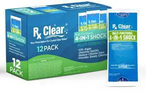 Multi-Functional 4-in-1 Swimming Pool Shock | 99% Sodium Dichloro-s-Triazinetrione Dihydrate | Kills Bacteria and Algae | One-Pound Bags | 12-Pack Multi-Functional 4-in-1 Swimming Pool Shock | 99% Sodium Dichloro-s-Triazinetrione Dihydrate | Kills Bacteria and Algae | One-Pound Bags | 12-Pack
