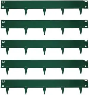 Sunnydaze 16.7' Metal Landscape Edging Border - 5-Pack of 42 x 7" Steel Garden Edging for Landscaping - Green - Straight Sunnydaze 16.7' Metal Landscape Edging Border - 5-Pack of 42 x 7" Steel Garden Edging for Landscaping - Green - Straight