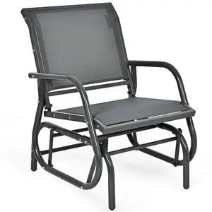 Swing Glider Chair W/Study Metal Frame Comfortable Patio Chair Love-Seat for Garden, Porch, Backyard, Poolside, Lawn Outdoor Rocking Chair (1, Gray) Swing Glider Chair W/Study Metal Frame Comfortable Patio Chair Love-Seat for Garden, Porch, Backyard, Poolside, Lawn Outdoor Rocking Chair (1, Gray)