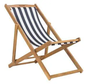 Outdoor - Loren Folding Sling Chair Set of 2 - Natural & Navy Stripe - Solid Wood Frame - Portable Bistro Design - Ideal for Patio, Poolside, Backyard, 24" W x 43" D x 25" H (PAT7040A-SET2) Outdoor - Loren Folding Sling Chair Set of 2 - Natural & Navy Stripe - Solid Wood Frame - Portable Bistro Design - Ideal for Patio, Poolside, Backyard, 24" W x 43" D x 25" H (PAT7040A-SET2)