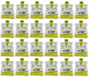 Outdoor Disposable Fly Trap Hanging Fly Catcher with Attractant Bait, Fly Bag for Patio, Yard, Trash & Farm Areas Easy-to-Use Outdoor Fly Control - 24 Traps Outdoor Disposable Fly Trap Hanging Fly Catcher with Attractant Bait, Fly Bag for Patio, Yard, Trash & Farm Areas Easy-to-Use Outdoor Fly Control - 24 Traps