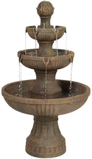 Ravenna 43" High Large Italian Indoor Outdoor Decor Faux Stone Floor Fountain Standing Waterfall 3-Tier Basin Tall Water Feature for Outside Garden Patio Yard Backyard Porch Deck Ravenna 43" High Large Italian Indoor Outdoor Decor Faux Stone Floor Fountain Standing Waterfall 3-Tier Basin Tall Water Feature for Outside Garden Patio Yard Backyard Porch Deck