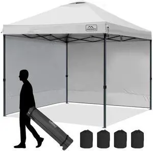 10x10 Pop-Up Canopy Tent, Waterproof, Portable Shade with Side Walls, Adjustable Instant Outdoor Shelter for Camping, Backyard, and Events, White 10x10 Pop-Up Canopy Tent, Waterproof, Portable Shade with Side Walls, Adjustable Instant Outdoor Shelter for Camping, Backyard, and Events, White