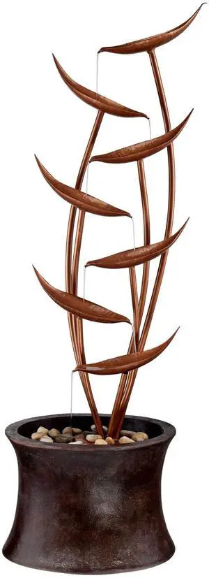 Ashton Tiered Copper Leaves 41" High Large Modern Indoor Outdoor Cottage Core Decor Resin Floor Fountain Standing Waterfall Cascading Water Feature for Outside Garden Patio Yard Ashton Tiered Copper Leaves 41" High Large Modern Indoor Outdoor Cottage Core Decor Resin Floor Fountain Standing Waterfall Cascading Water Feature for Outside Garden Patio Yard
