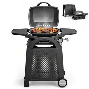 Single Burner Propane Gas Grill, 11,500 BTU Portable Tabletop Barbecue Grill with Cart for Patio, Camping, Travel Single Burner Propane Gas Grill, 11,500 BTU Portable Tabletop Barbecue Grill with Cart for Patio, Camping, Travel