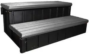 Two Tier 36" Wide Deluxe Hot Tub Step. Non-Skid Spa Steps, Easy Installation, Sturdy, Long Lasting Upgrade to Your Space. Proudly Made in USA. - Deep Grey Two Tier 36" Wide Deluxe Hot Tub Step. Non-Skid Spa Steps, Easy Installation, Sturdy, Long Lasting Upgrade to Your Space. Proudly Made in USA. - Deep Grey