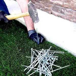 USA Made (1500 Nails Approximately) Synthetic Grass Landscape, 5.5" Stakes, 50 lbs Boxed Spikes for Securing Artificial Turf Products (an Average of 25% More Nails) USA Made (1500 Nails Approximately) Synthetic Grass Landscape, 5.5" Stakes, 50 lbs Boxed Spikes for Securing Artificial Turf Products (an Average of 25% More Nails)