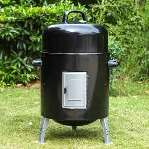 17" Vertical Charcoal Smoker Grills with Two-Tier Grates, Heavy-Duty Integral Chamber and Tunnel Ventilation System for BBQ, Patio, Outdoor Camping(Black) 17" Vertical Charcoal Smoker Grills with Two-Tier Grates, Heavy-Duty Integral Chamber and Tunnel Ventilation System for BBQ, Patio, Outdoor Camping(Black)