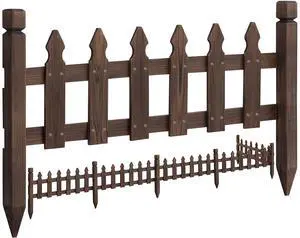 Wood Garden Fence Decorative Fence Patio Flower Garden Border Yard Border Garden Bed Pool Fences Outdoor Wood Edging Fencing Brown 532.5 in Wood Garden Fence Decorative Fence Patio Flower Garden Border Yard Border Garden Bed Pool Fences Outdoor Wood Edging Fencing Brown 532.5 in