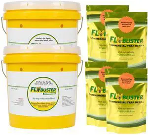 Fly Trap | Outdoor Device for Catching Flies | 10-Liter Commercial Size (2-Pack) | Comes with Two Flytraps and 4 Bait Packets | 2,000,000 Fly Capacity | Non-Toxic | Child & Pet Safe Fly Trap | Outdoor Device for Catching Flies | 10-Liter Commercial Size (2-Pack) | Comes with Two Flytraps and 4 Bait Packets | 2,000,000 Fly Capacity | Non-Toxic | Child & Pet Safe