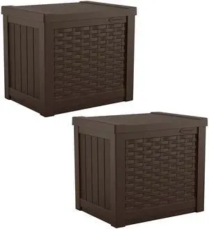 2 Pack 22-Gallon Small Deck Box - Lightweight Resin Storage Container and Seat for Patio Cushions and Gardening Tools - Store Items on Patio, Garage, 22.5"L x 17"W x 22.5"H, Yard - Java Brown 2 Pack 22-Gallon Small Deck Box - Lightweight Resin Storage Container and Seat for Patio Cushions and Gardening Tools - Store Items on Patio, Garage, 22.5"L x 17"W x 22.5"H, Yard - Java Brown